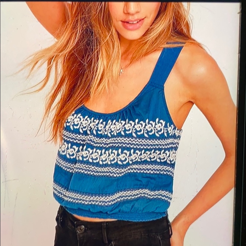 Urban Outfitters blue and white crop top
